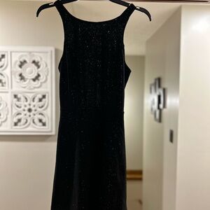 Xtraordinary Black Glitter Backless Dress